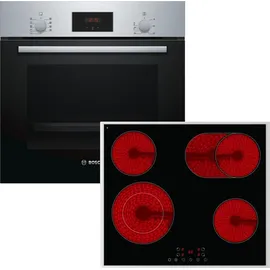Bosch Herdset Backofen Teleskopauszug + PKM Glaskeramikkochfeld