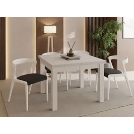 WFL GROUP Quadratischer Esstisch 80 x 76,5 x 80 cm beige