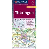 Kompass Karten GmbH KOMPASS Großraum-Radtourenkarte 3707 Thüringen 1:125.000