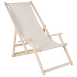 MUCOLA Strandstuhl mit Armlehne 51,5 x 98,5 x 101,5 cm beige