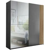 SchlafKONTOR Schwebetürenschrank Berno 170 x 195,5 x 57,2 cm Grau