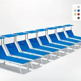 20er Set Liegestühle Strandliegen Sonnenliegen Aus Aluminium Santorini - Blau