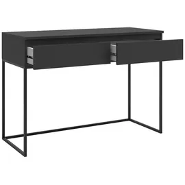 Selsey Schreibtisch Computertisch Bürotisch Mit 2 Schubladen Metallrahmen 120 x 50 x 80 cm Schwarz Mit Schwarzen Beinen