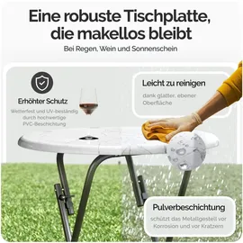 CASARIA Stehtisch Ø 60 x 110 cm weiß klappbar