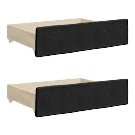 vidaXL Tagesbett Ausziehbar mit Schubladen Schwarz 80x200 cm Stoff