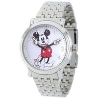 Damen-Armbanduhr „Mickey Mouse“ aus silberner Vintage-Legierung, 1er-Pack