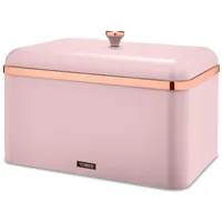 Tower Cavaletto Brotkasten mit abnehmbarem Deckel, großes Fassungsvermögen, robuster Stahlkörper, Marshmallow-Rosa und Roségold, T826130PNK