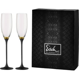 Eisch Sektglas EISCH "Champagner Exklusiv" Trinkgefäße goldfarben (goldfarben, schwarz) Kristallgläser