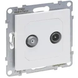 Legrand 765170 SEANO Einzeldose TV-SAT für 2 Kabel und HD-TV in der Farbe Schwarz lackiert