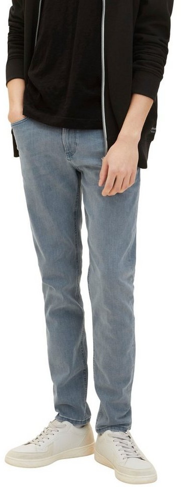 TOM TAILOR Denim Slim-fit-Jeans mit Logo-Badge grau 33