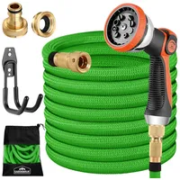 Gardebruk Flexibler Gartenschlauch 3fach Latexkern Vollmessing Adapter 1/2' 3/4'