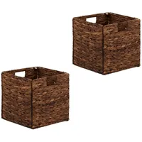 CARO-Möbel Korb Braun, Naturmaterialien, Mode, 32x32x32 cm, Ordnen ,
