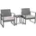 Svita LOIS L Poly Rattan Sitzgruppe Gartenmöbel Garnitur Tisch Sessel Set Grau