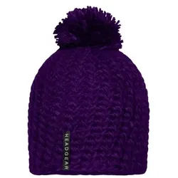 Pompon Häkelmütze Uni MB7939, purpur, Einheitsgröße - purpur