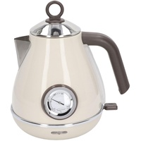 1,7-l-Wasserkocher, Schnellkoch-Teekocher mit Großer Temperaturanzeige, Retro-Lack-Wasserkocher aus Edelstahl, Automatischer Abschaltung und Trockengehschutz (Weiß)