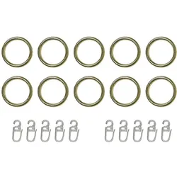 Gardinenring INDEKO, grau (messingfarben), Ø:2cm, Metall, Gardinenbefestigungen, für Vorhangstangen bis Ø 20 mm