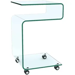 Lili Glas Beistelltisch mit Rollen