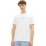 TOM TAILOR T-Shirt mit Label-Print, Weiss, XL