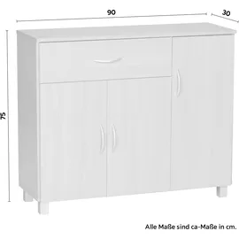 Wohnling Sideboard 90 x 75 x 30 cm buche nachbildung