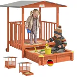 Spielwerk® Sandkasten Merle mit Dach braun