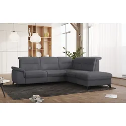Ecksofa SIT & MORE "Astoria L-Form", grau (anthrazit), B:256cm H:91cm T:225cm, 45000, Sofas, wahlweise mit motorischer Relaxfunktion