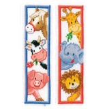 Vervaco Lesezeichen Kreuzstich Stickpackungen Gezählter Kreuzstich Set Tiere 2er DIY Set Erwachsene Sticken Lesen Zubehör Geschenk Zählmusterpackung ca. 6 x 20 cm Stickset für Anfänger