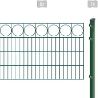 Arvotec Doppelstabmattenzaun ARVOTEC "EXCLUSIVE 80 zum Einbetonieren "Ring" mit Zierleiste", grün (dunkelgrün), H:80cm, Stahl, Kunststoff, Zaunelemente, Zaunhöhe 80 cm, Zaunlänge 2 - 60 m