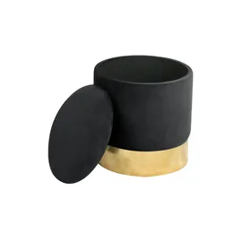 Akord Pouf mit Stauraum ¦ schwarz Ø: 39.0