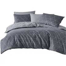 Traumschlaf Bettwäsche West grau 240 x 220 cm + 2 x 80 x 80 cm