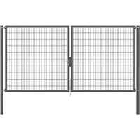 GAH Alberts Doppeltor Flexo Plus 400 cm x 200 cm Pfosten 100 cm x 100 cm Anthrazit