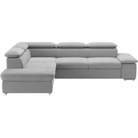 sit&more Ecksofa »Valentine L-Form, B: 272 cm« mit Arm- & Kopfteilverstellung, optional mit Bettfunktion, grau