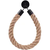 Chedin Toilettenpapierhalter, Handtuchhalter, Schwarz Matt OHNE Bohren Vintage, Naturfaser Hanfseil Wc-Papierhalter, WC Papier Halterung, Dekoration für das Badezimmer (ohne Bohren)