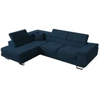 bromarkt Ecksofa, ANTON Schlaffunktion Bettkasten L-Form 275x202x90cm Blau, - Blau
