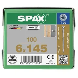 Justierschrauben Flachkopf T-STAR+ T30 Halterillen 4CUT WIROX 6 x 145mm