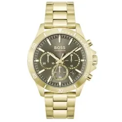 BOSS für Herren. 1514059 Analoge Uhr Troper grün (OSFA), Lässig, Armbänder, Rostfreier Stahl