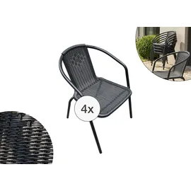 LC Garden Garvista Polyrattangeflecht schwarz 4er Set