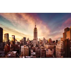 Fototapete PAPERMOON "Photo-Art JAVIER DE LA, MIDTOWN SUNSET", bunt, B:4,00m L:2,60m, Vlies, Tapeten