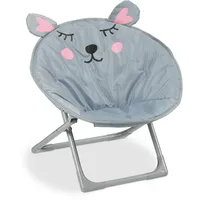 Relaxdays Kinderklappstuhl Moonchair grau