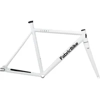 FabricBike Light - Fixed Gear Fahrrad Rahmen, Single Speed Fixie Fahrrad Rahmen, Aluminium Rahmen und Gabel, 4 Farben, 3 Größen, 2.45 kg (Größe M) (Light White, L-58cm)