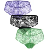 ooia Hipster Allover Lace 3er Pack | Perioden Unterwäsche für Mittlere Blutung (Größe 32-54) | Premium Qualität zum Kennenlernpreis | Ersetzt bis zu 2 Tampons (48) - 32-54