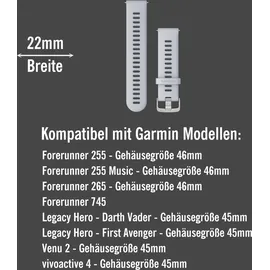 Garmin 22 mm Weiß Weiß One Size