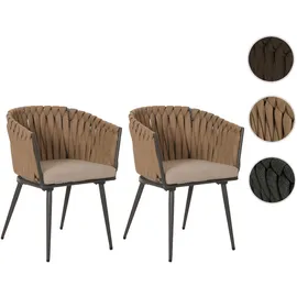 Mendler HWC-N38 Gartenstuhl 61 x 57 x 82 cm grau 2 St.