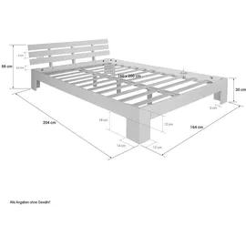 Homestyle4u Holzbett 160 x 200 cm mit Lattenrost in Braun 1838