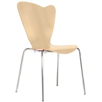 Mauser Sitzkultur Stapelstuhl, ergonomisch-er Schalenstuhl Wartezimmerstuhl Gastro Bistro-stuhl Natur beige