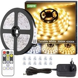 Lepro LED Strip Dimmbar 10M, LED Streifen 600 LEDs Warmweiss bis Kaltweiss, Weiß Band Lichterkette, Lichtleiste, Superhell Warmweiß Kaltweiss DIY Lichtband Leiste, Kette Stripes für Küche Deko