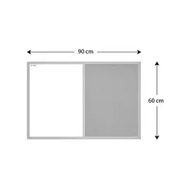 ALLboards Kombitafel 90 x 60 cm Grau/Weiß