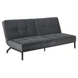 Actona Schlafcouch Polyester 2-Sitzer Dunkelgrau/Schwarz