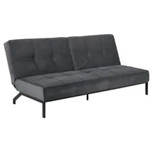 Actona Schlafcouch Polyester 2-Sitzer Dunkelgrau/Schwarz