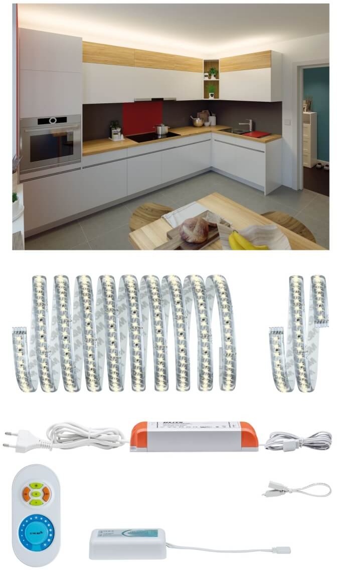 Paulmann FN Bundle MaxLED 1000 Comf Set Küche Indirekt, Komplettset inkl Strip und Power Supply, 3m