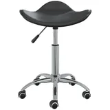 vidaXL Friseur Rollhocker Schwarz Kunstleder